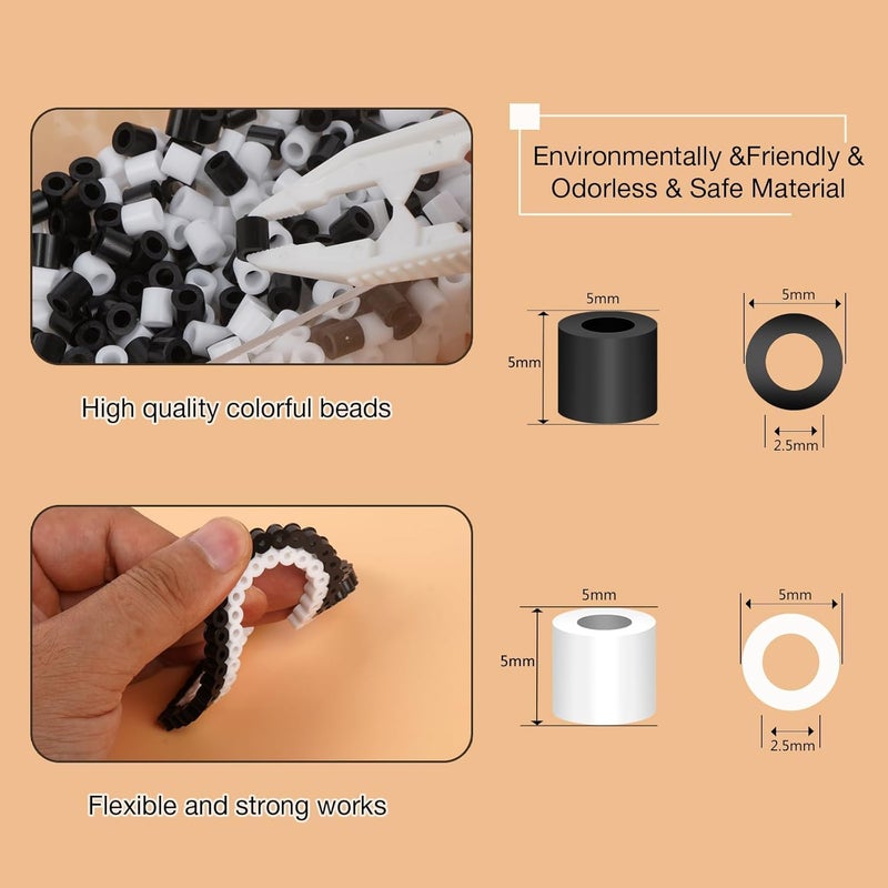 TCTHBC Fuse Beads 6000 Pieces 5mm Black Melty Iron Beads Compatible with Perler and Hama - Image 3